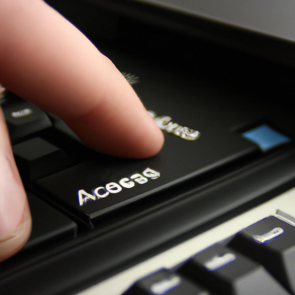 Person adjusting computer access settings
